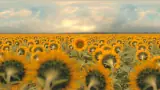 Instanced Gaussian Splat Sunflower Field