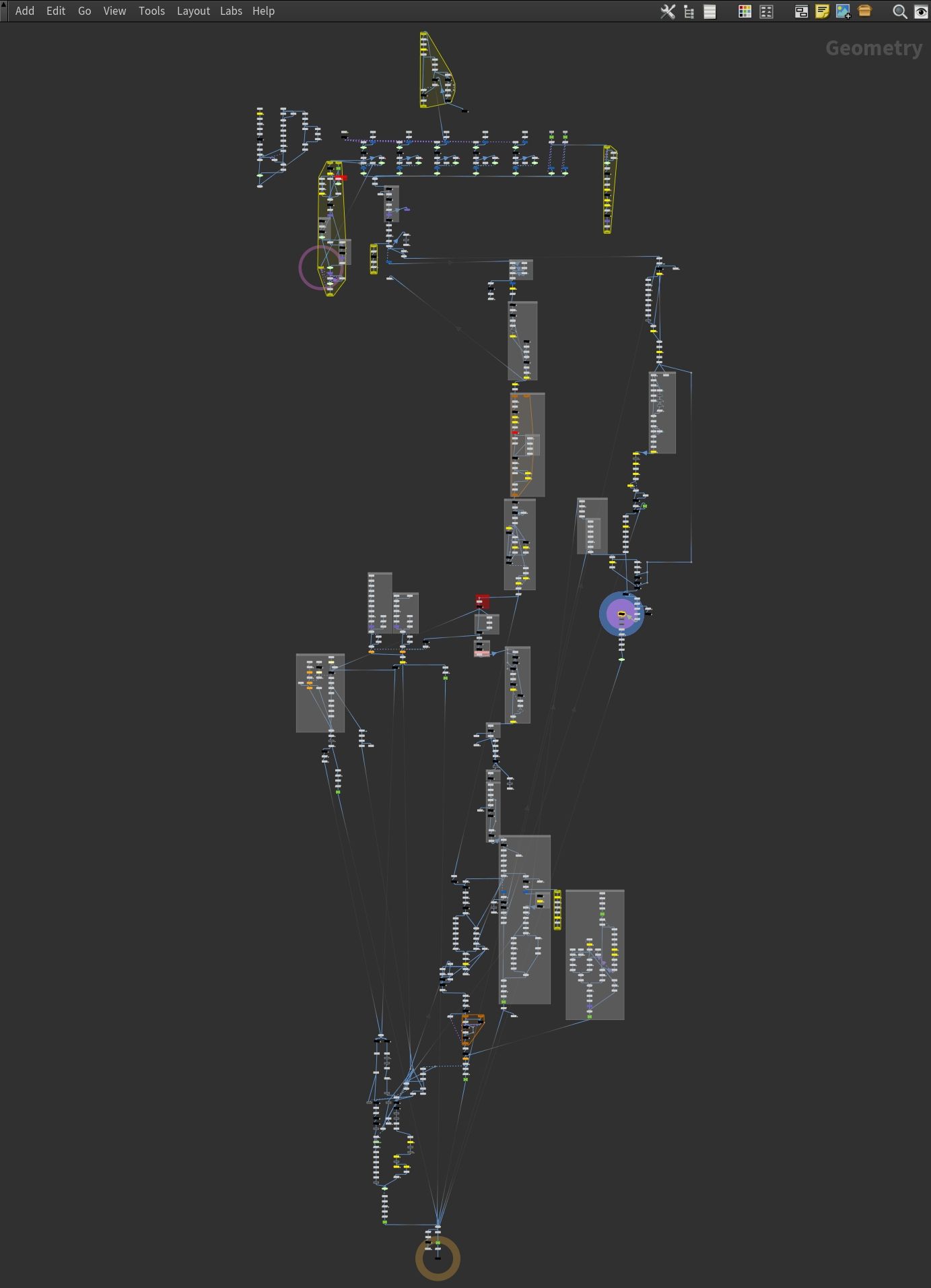 Neon generator Houdini node view