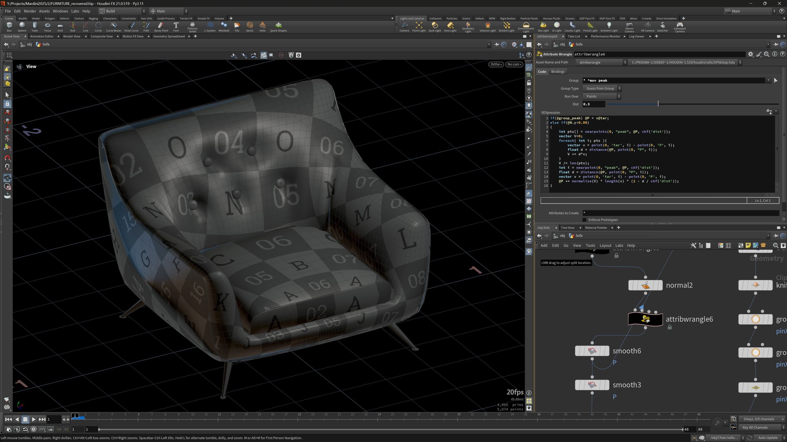 Severance fanart Houdini setup A