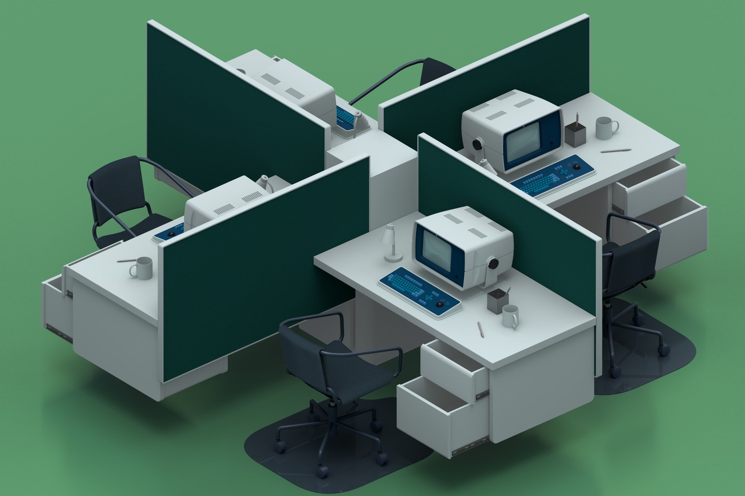 Severance fanart office furniture render B