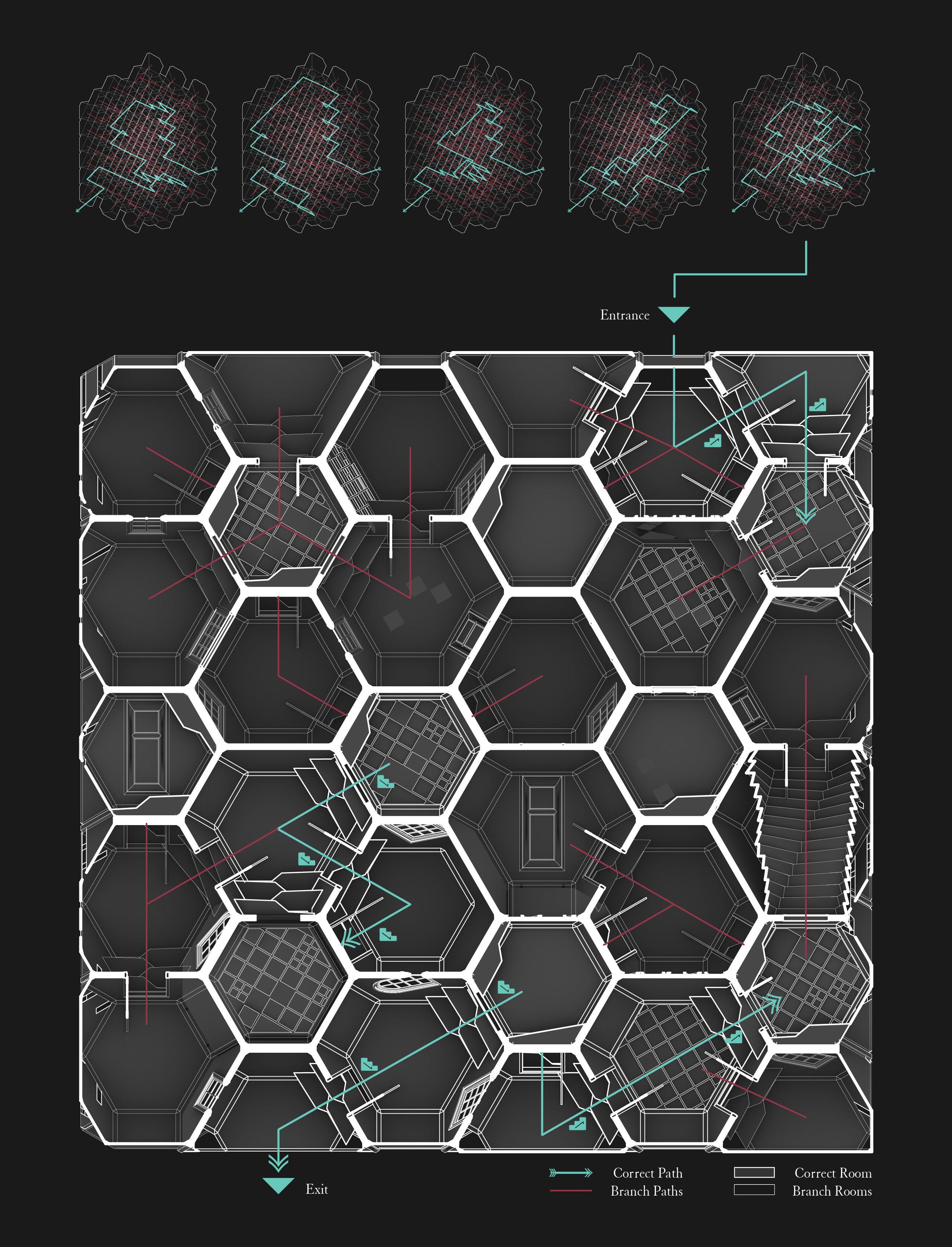 Honeycomb maze technical diagram
